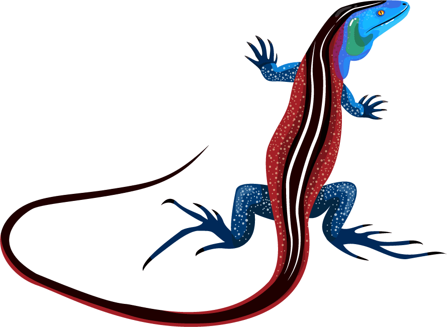 rolling lizard reptile species icons colored gecko salamander dinosaur sketch