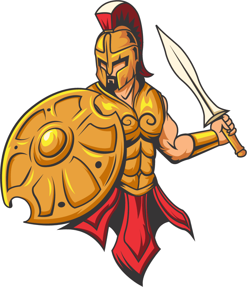 roman warrior spartan warrior icons elegant cartoon character sketch