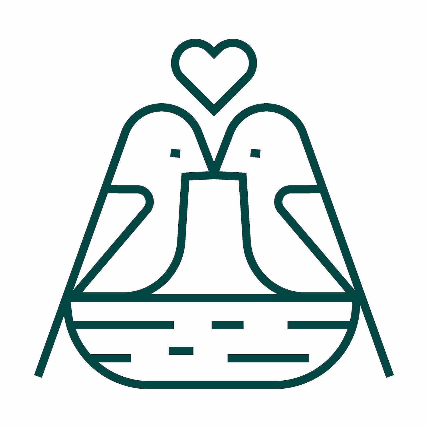 romantic love birds minimal line art icon