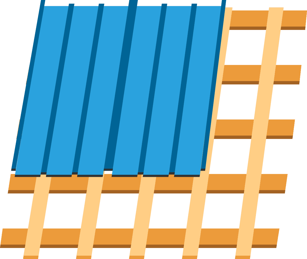 roof construction elements flat icons for building projects and architecture needs