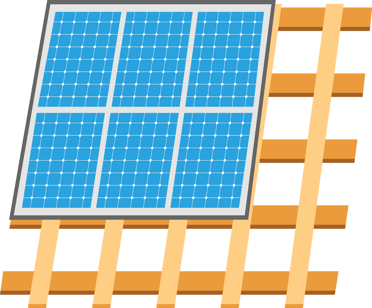 roof construction elements flat icons showcasing solar panel installation features and benefits