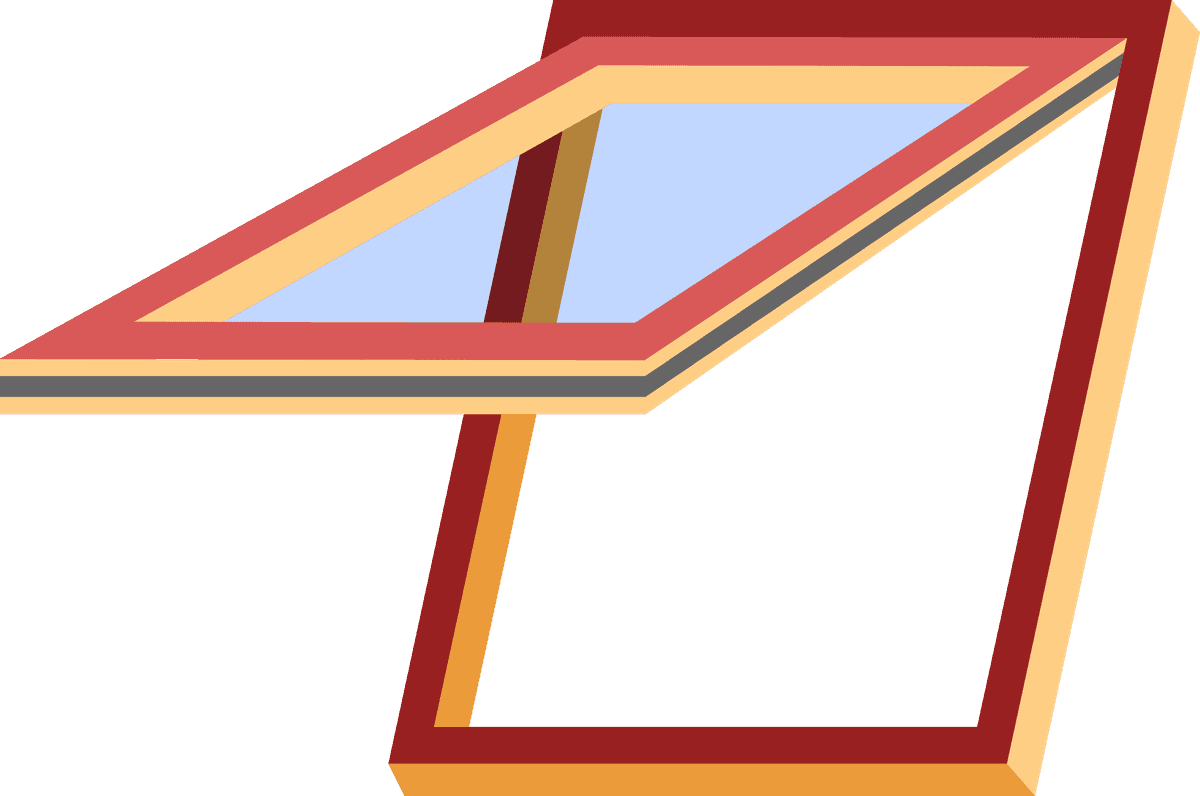 roof construction elements flat icons featuring skylights and ventilation systems for builders