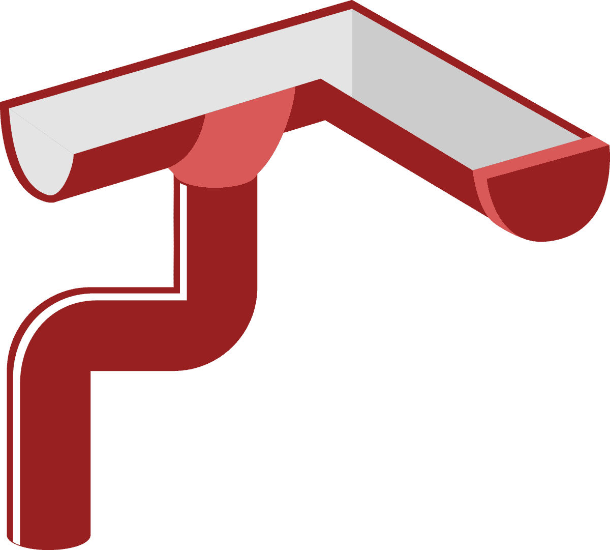 roof construction elements flat icons featuring drainage systems and materials for builders