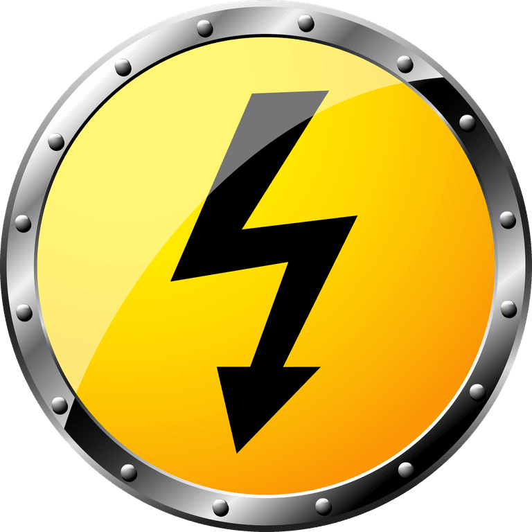 round radiation warning graphics with a bold yellow design and safety symbol