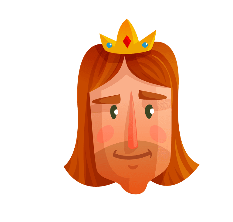 royal character face cartoon style illustration