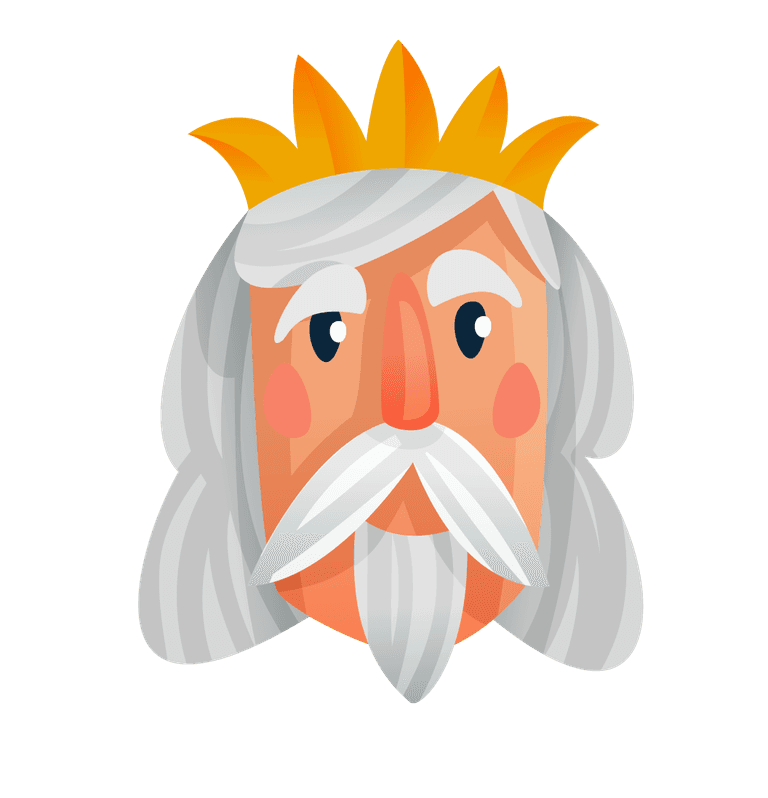 royal character face cartoon style illustration