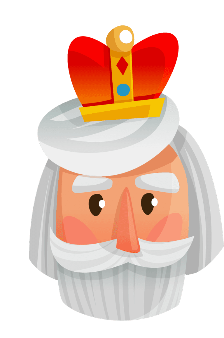 royal character face cartoon style illustration