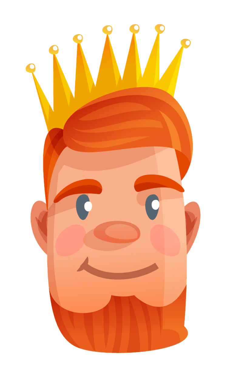 royal character face cartoon style illustration