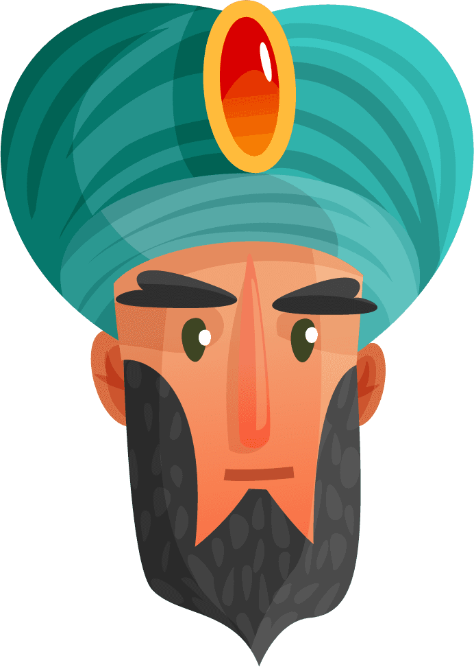 royal character face cartoon style illustration