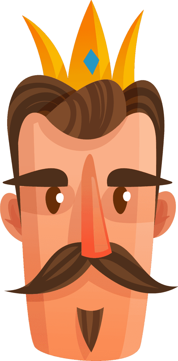 royal character face cartoon style illustration