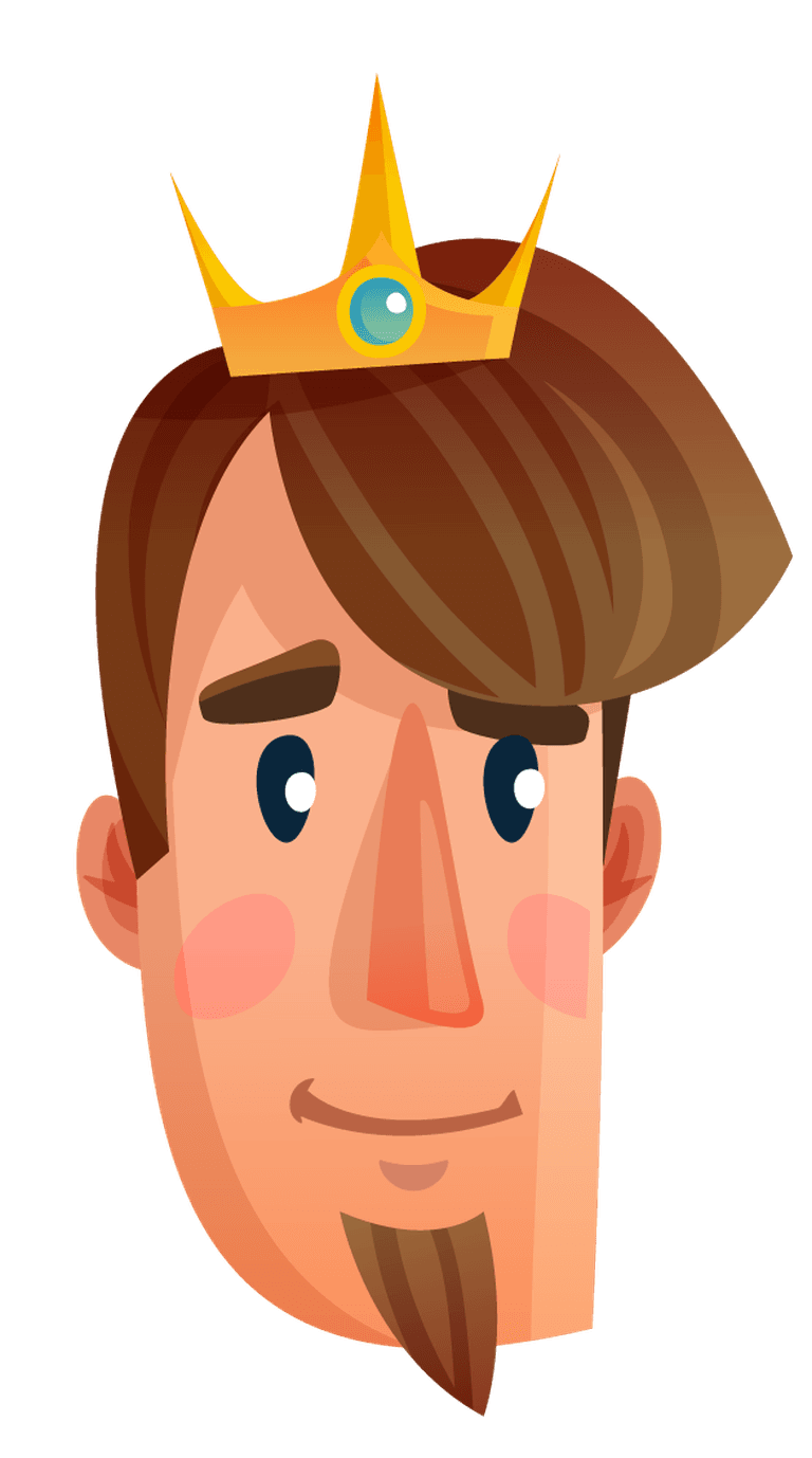 royal character face cartoon style illustration