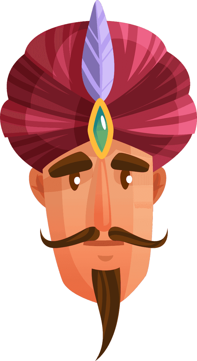 royal character face cartoon style illustration