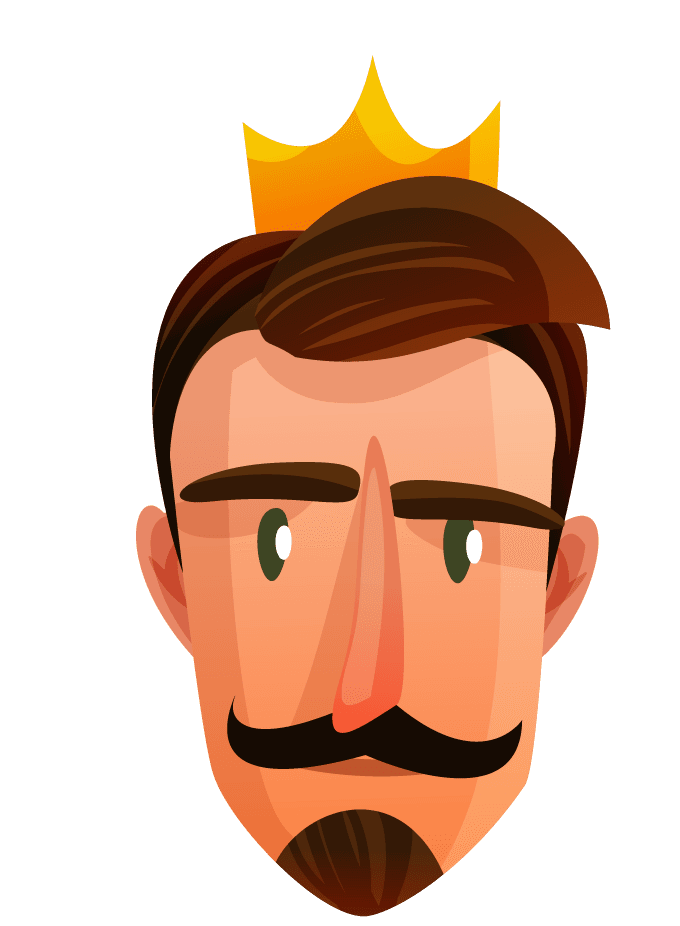 royal character face cartoon style illustration