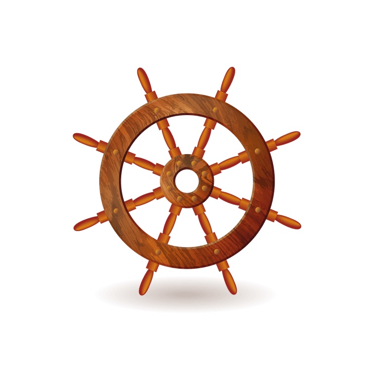 rudder summer elements collection for nautical decor and themed events featuring a wooden ship wheel