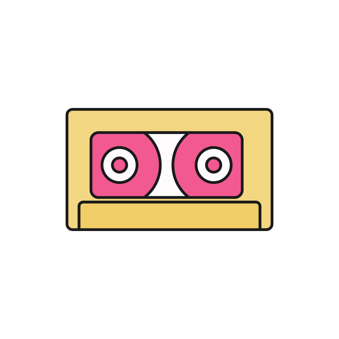 fun and colorful 80s and 90s inspired icon