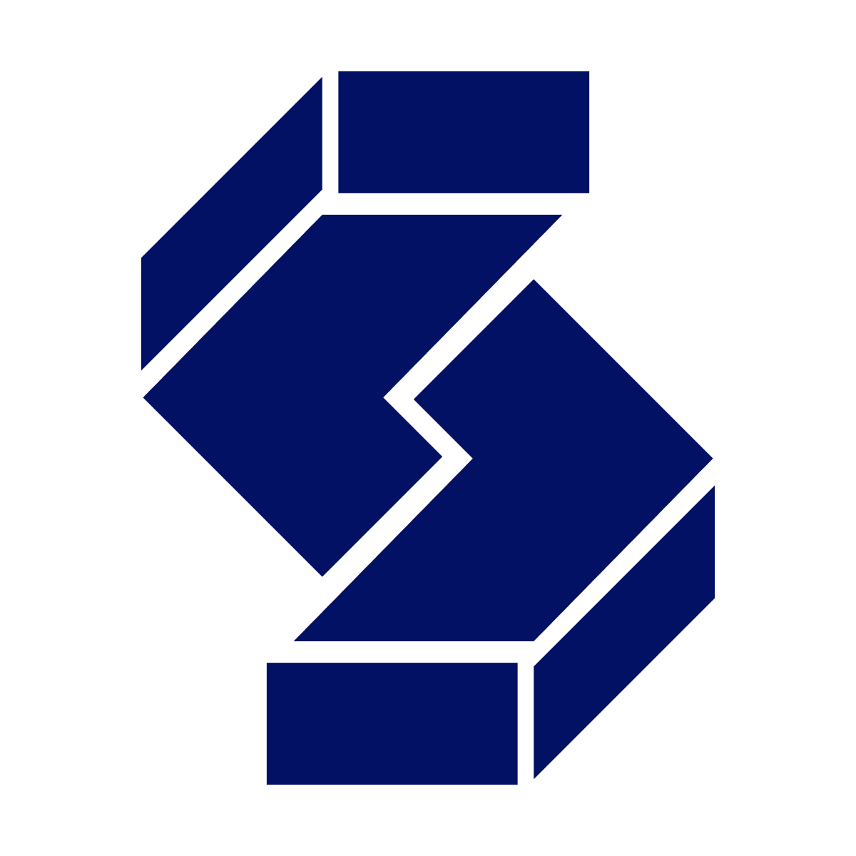 geometric folded paper letter s logo blue for modern corporate branding and identity needs