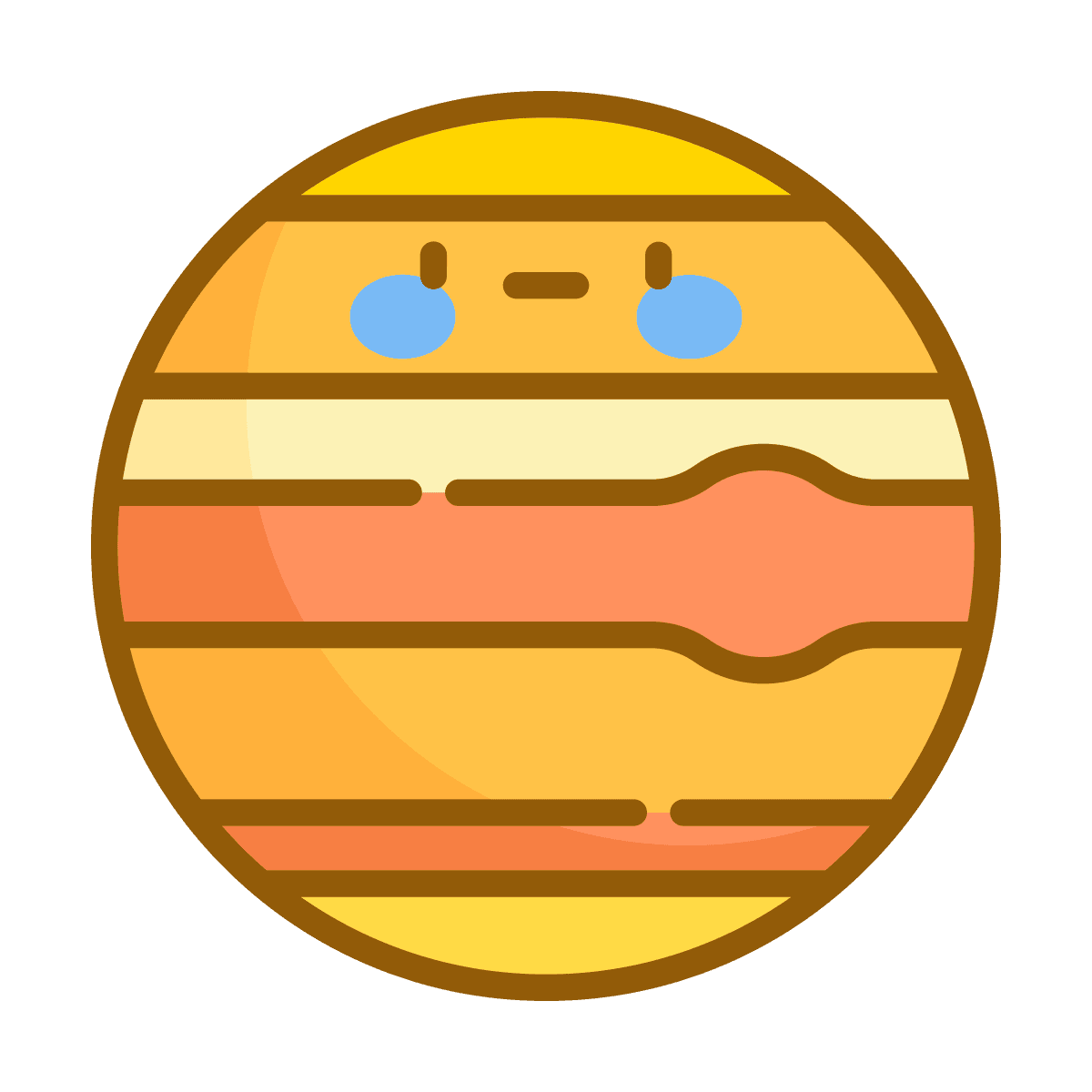 sad jupiter planet icon playful space