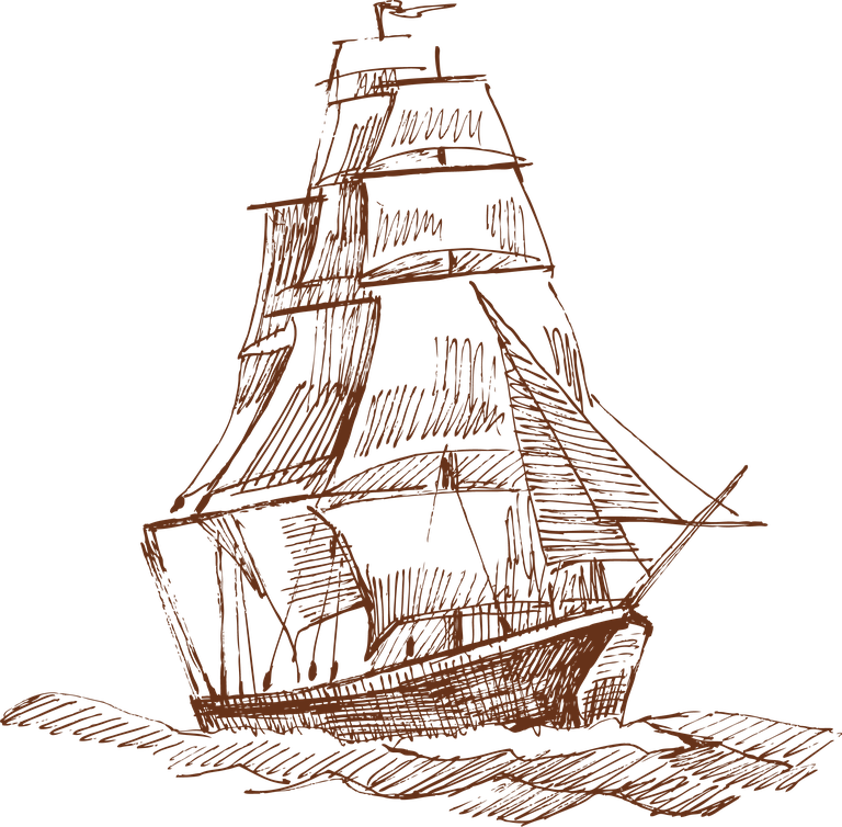 sailboat pirate skull line art with intricate details for nautical enthusiasts