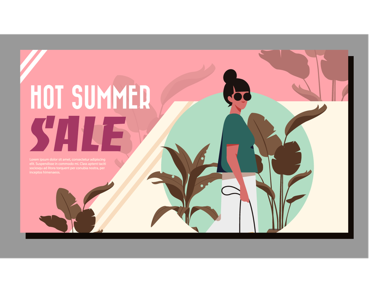 vibrant sale patterns and textures for summer promotions with stylish illustrations and tropical motifs