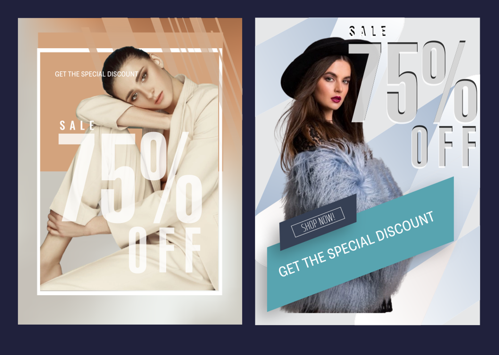 sale patterns and textures for promotional banners featuring attractive models and bold discounts