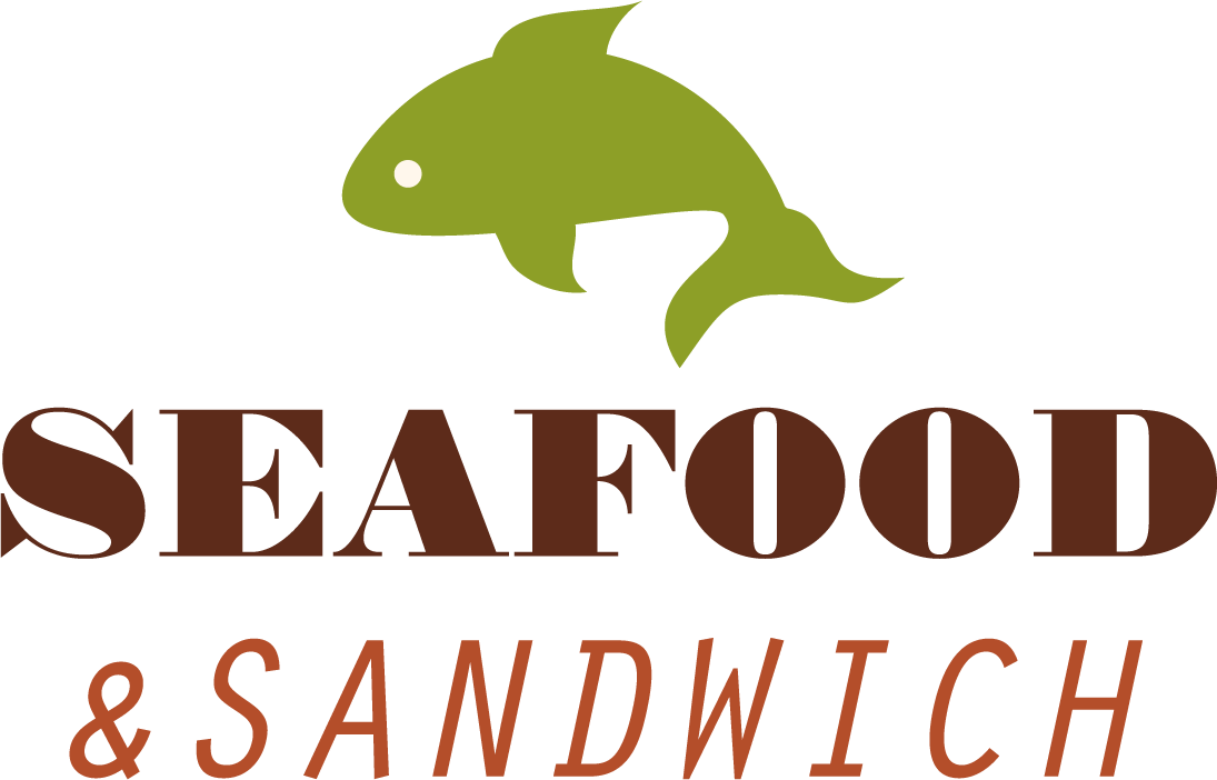 sandwich bistro labels and icons featuring seafood theme for menu customization