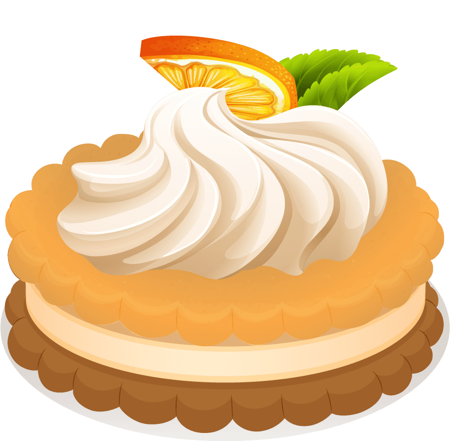 delicious sandwich cookies with cream illustration topped with citrus and mint leaves