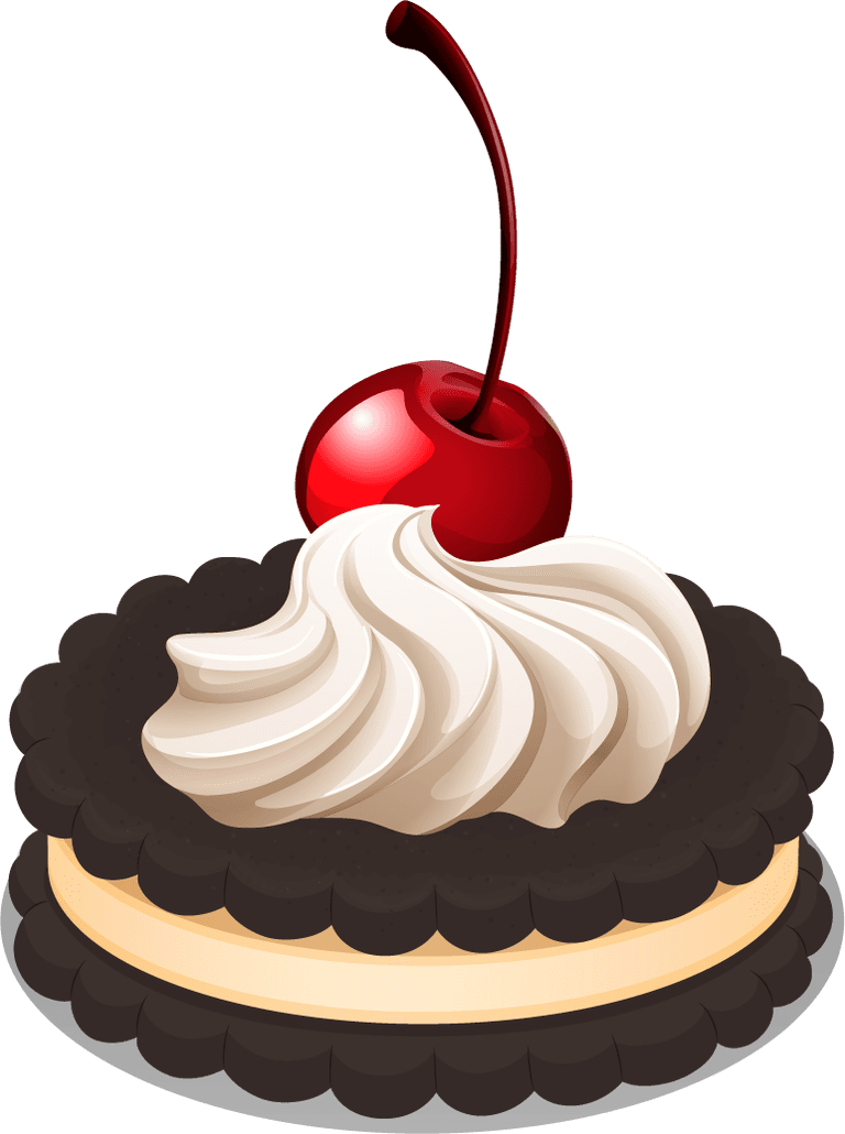 sandwich cookies with cream illustration featuring a cherry on top ideal for dessert lovers