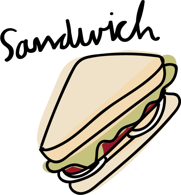 sandwich drawing style food collection
