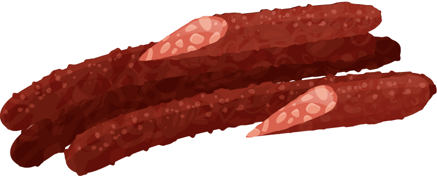 sausage butcher cartoon set