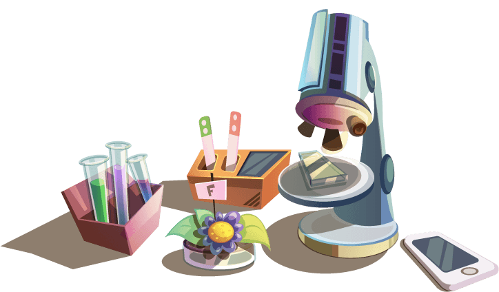science retro concept with cartoon education objects
