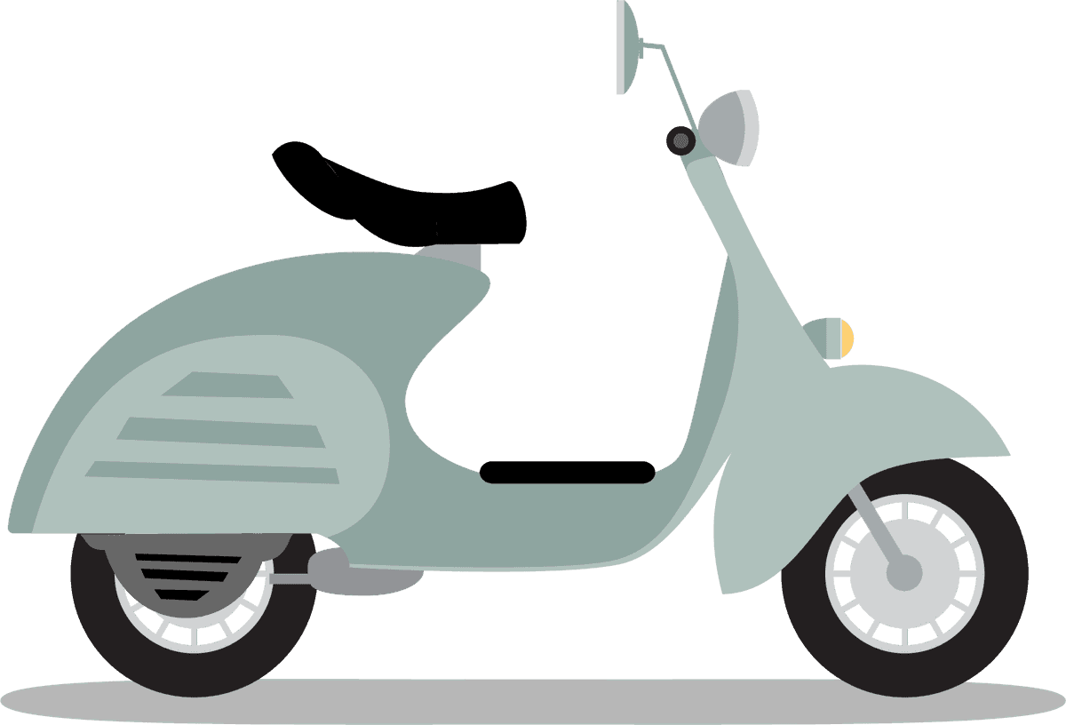 scooter icons collection colored retro for vintage-themed projects and applications