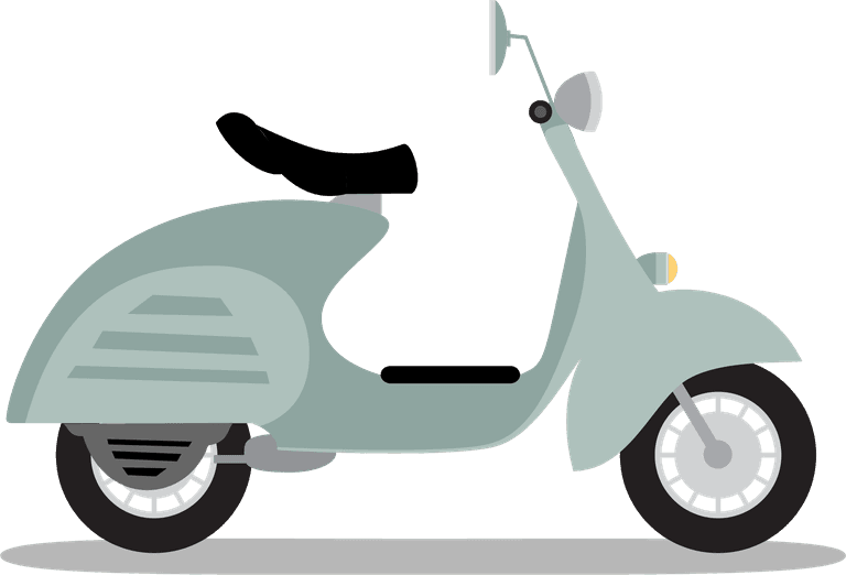 scooter icons collection colored retro 