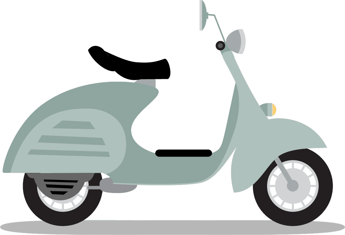 scooter icons collection colored retro for vintage-themed projects and applications