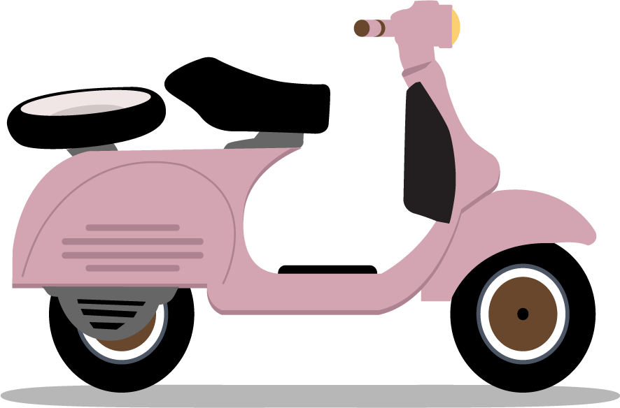 scooter icons collection colored retro style for fun and creative projects