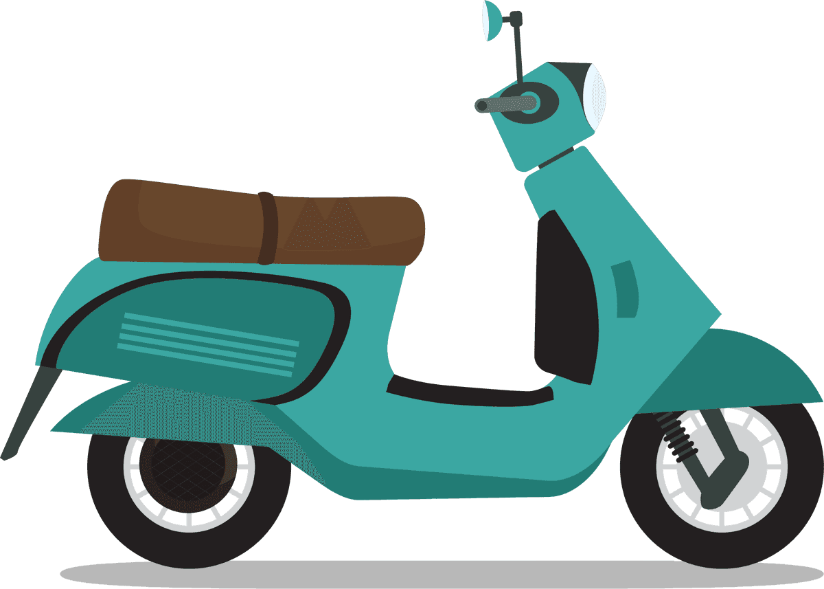 scooter icons collection colored retro style for fun urban mobility designs
