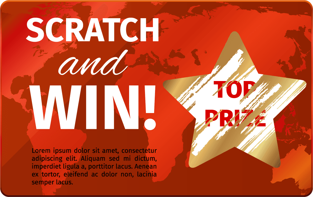 scratch card design template lottery prize gambling reward illustration