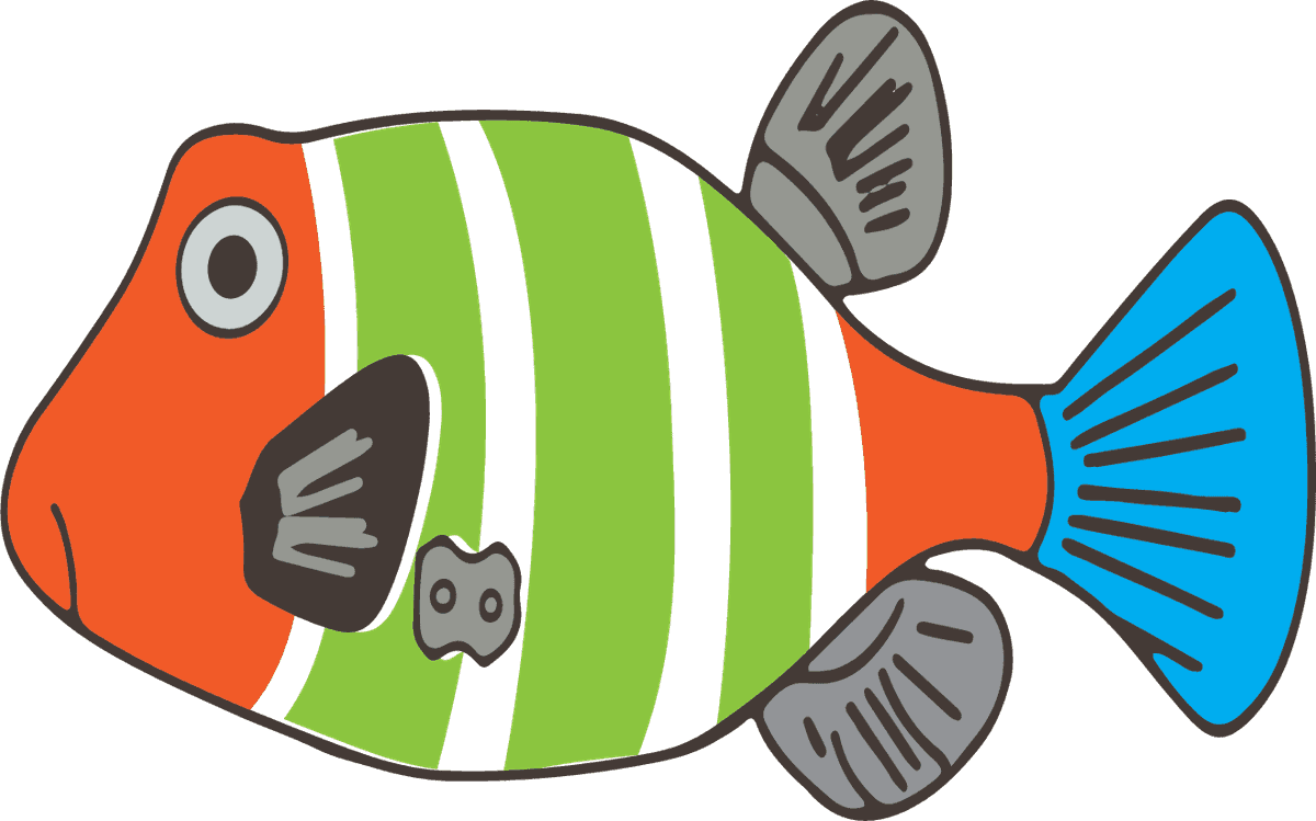 playful sea fish cartoon dolphin with vibrant colors for children's decor