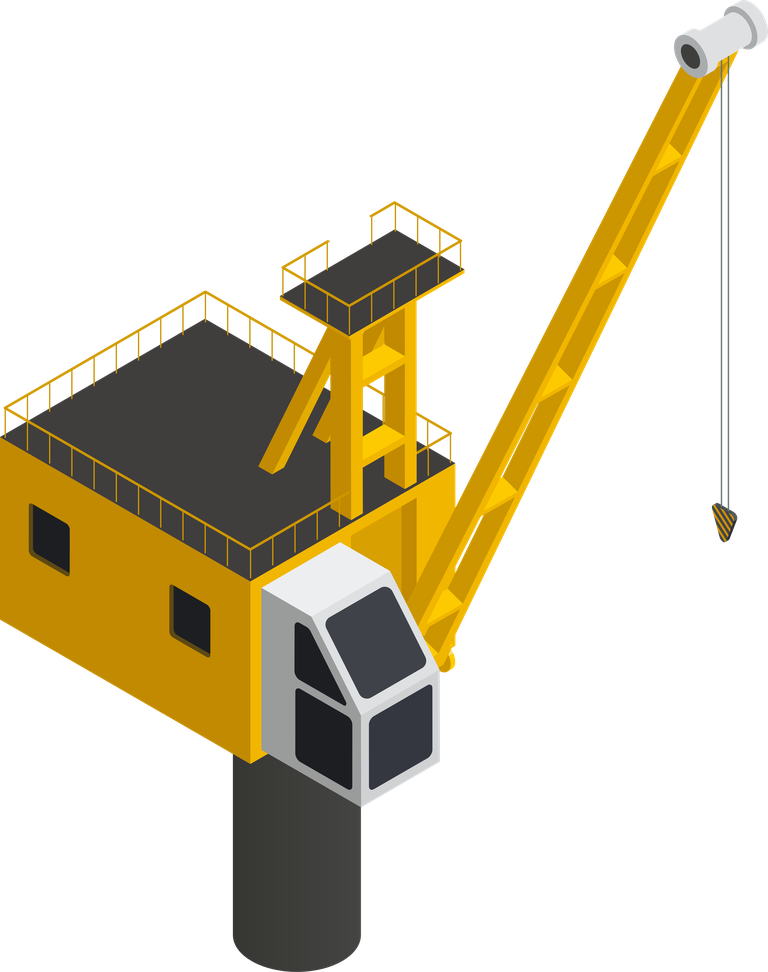 sea river vessel isometric icons showcasing marine crane operations and functionality