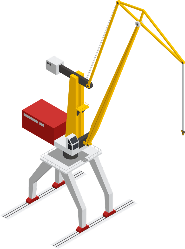 sea river vessel isometric icons featuring versatile crane operations for marine industries