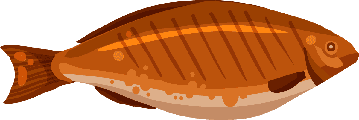 simple seafood illustration design featuring a vibrant fish for culinary inspiration and branding