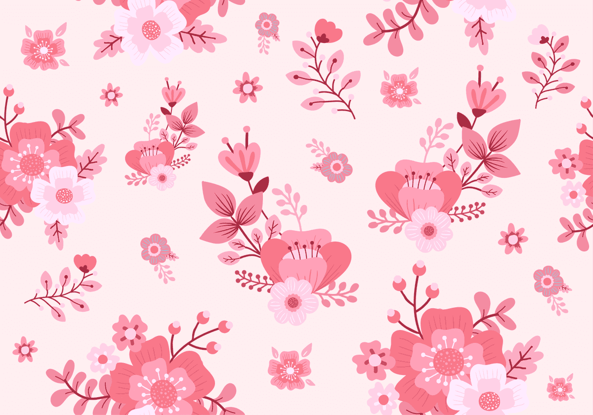 seamless ditsy floral pattern with vibrant pink flowers for creative projects