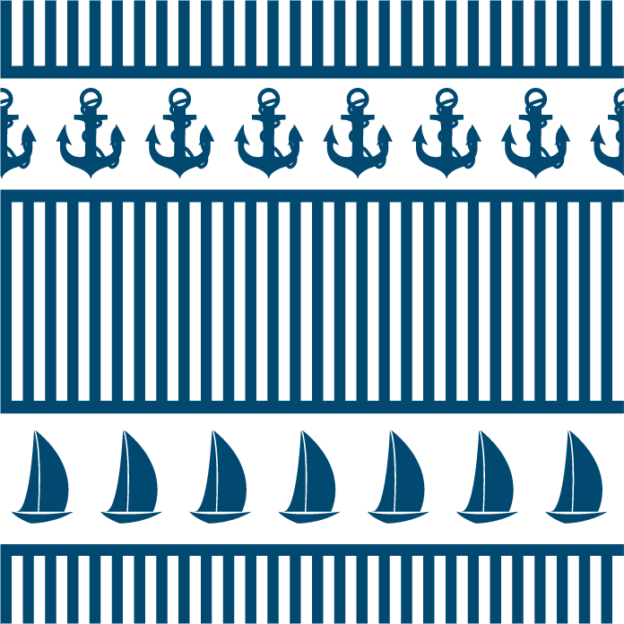 nautical seamless pattern illustration with anchors and sailboats for coastal decor