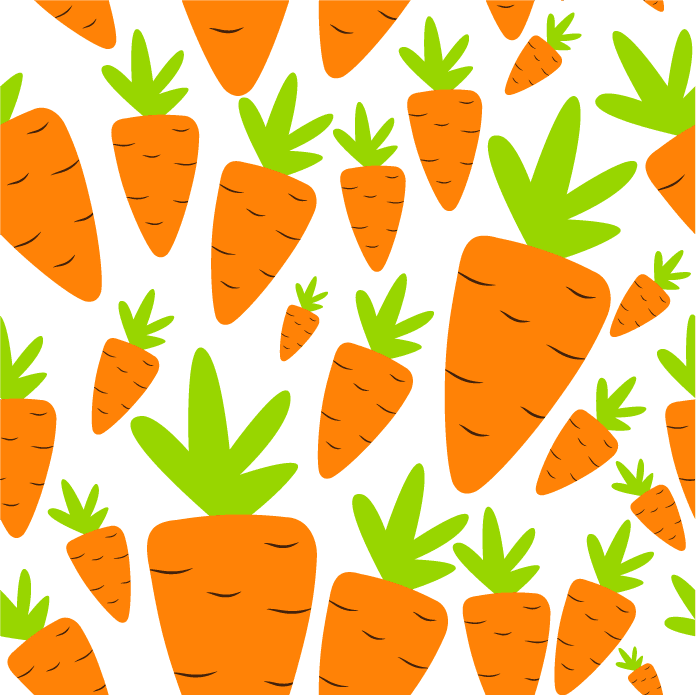 seamless pattern illustration featuring playful carrots for kids' decor and stationery