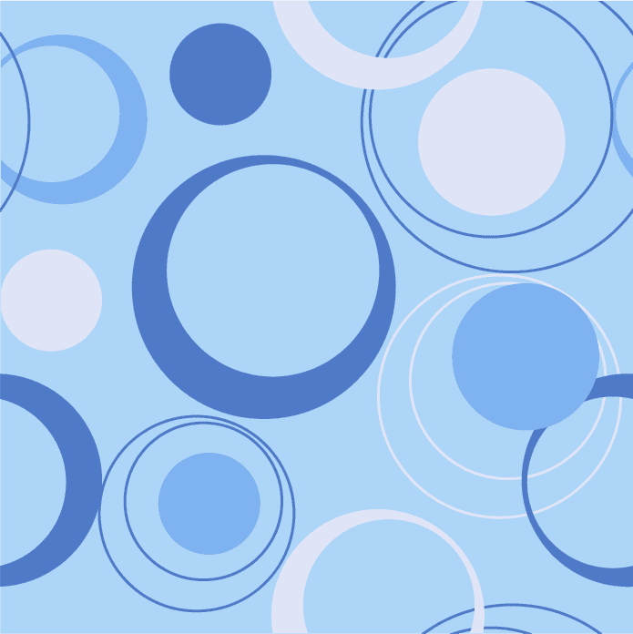 playful seamless pattern illustration with circles in soothing blue tones for various applications