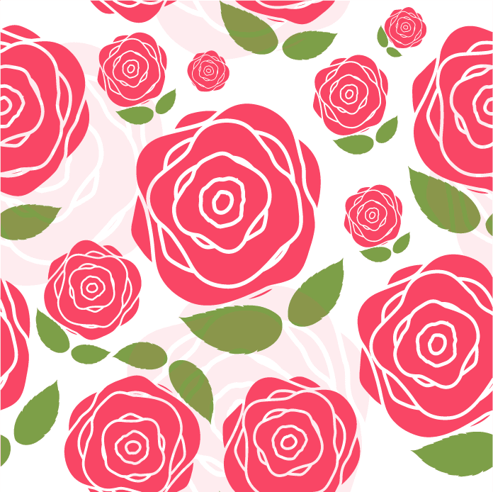 seamless pattern illustration featuring vibrant roses and lush green leaves for home decor