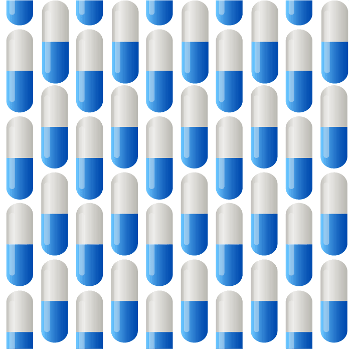 seamless pattern illustration of blue and white capsules for health and wellness projects