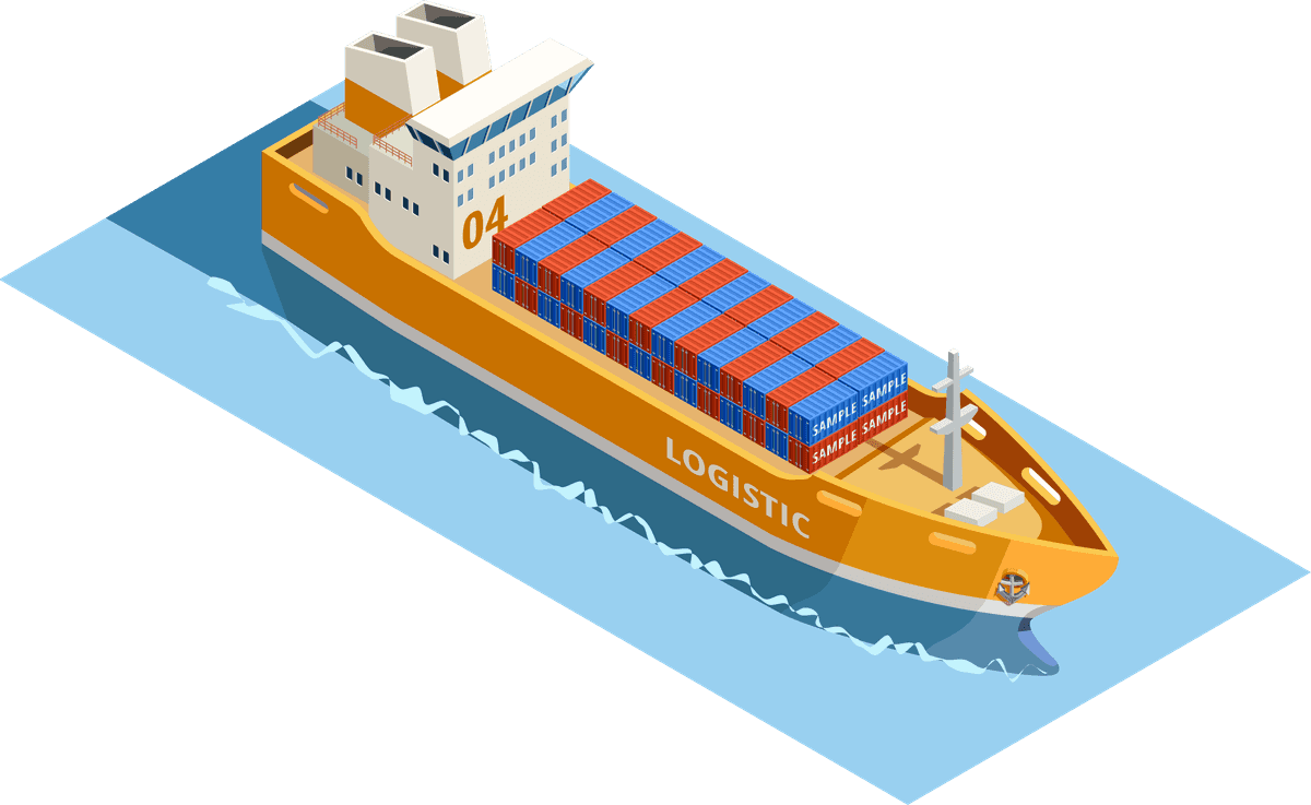 isometric seaport ocean logistic illustration for efficient maritime transport and shipping