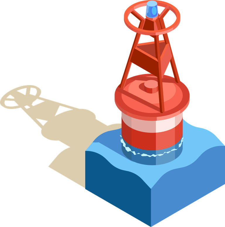 isometric seaport ocean logistic illustration featuring detailed buoy and water elements