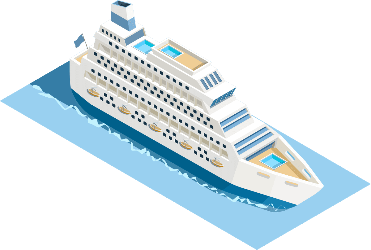 isometric seaport ocean logistic illustration featuring a detailed ship and harbor environment