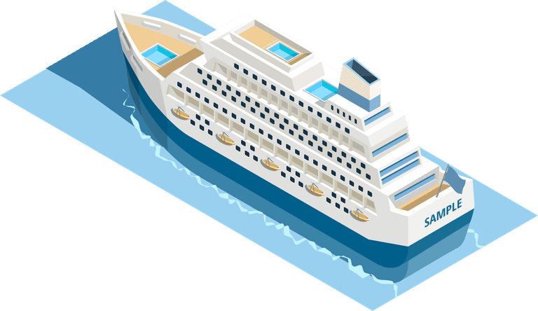 isometric seaport ocean logistic illustration